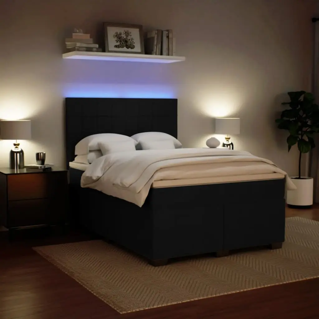 Box Spring Bed with Pocket Spring Mattress and LED Lights