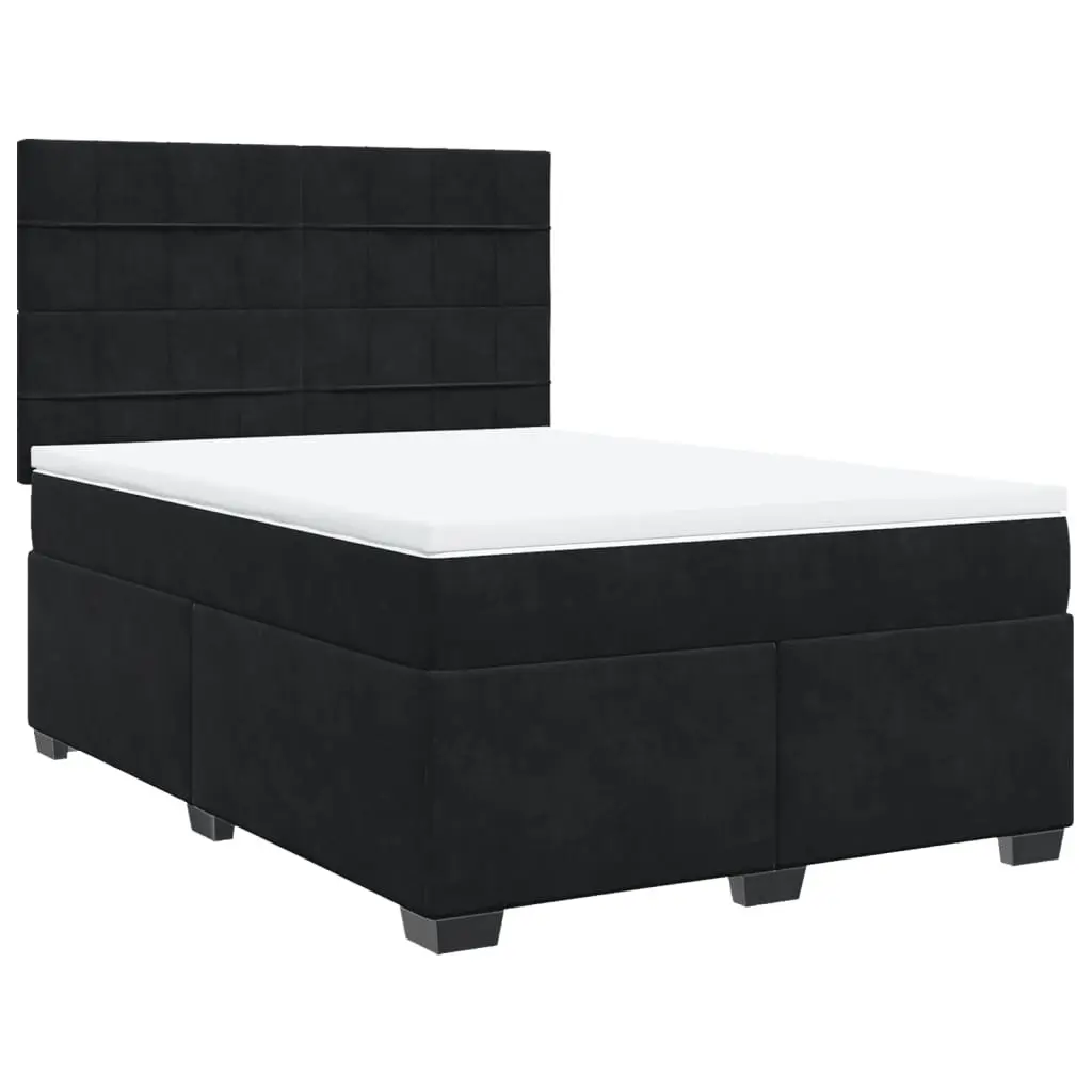 Box Spring Bed with Pocket Spring Mattress and LED Lights