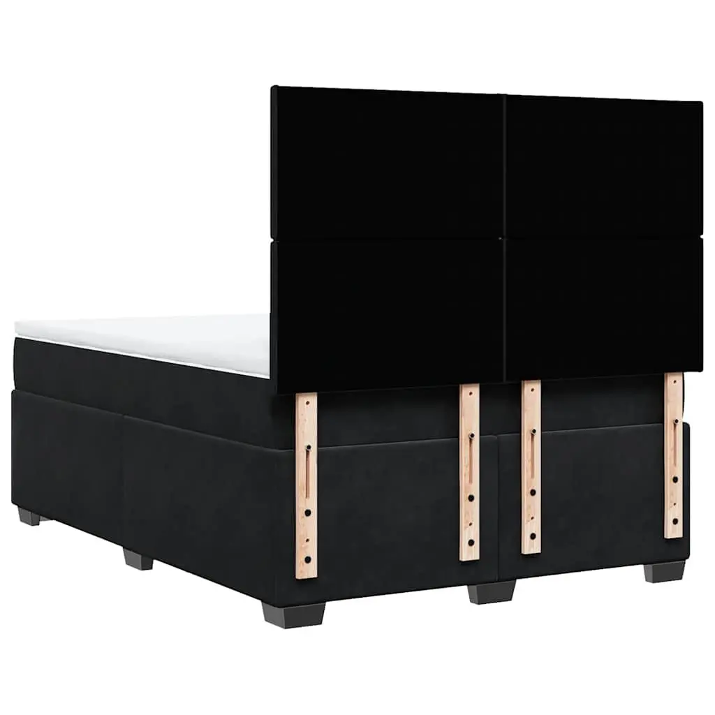 Queen Box Spring Bed with Adjustable Headboard and LED Lights