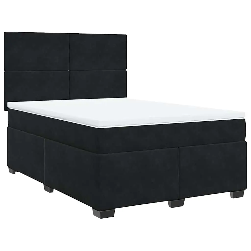 Queen Box Spring Bed with Adjustable Headboard and LED Lights