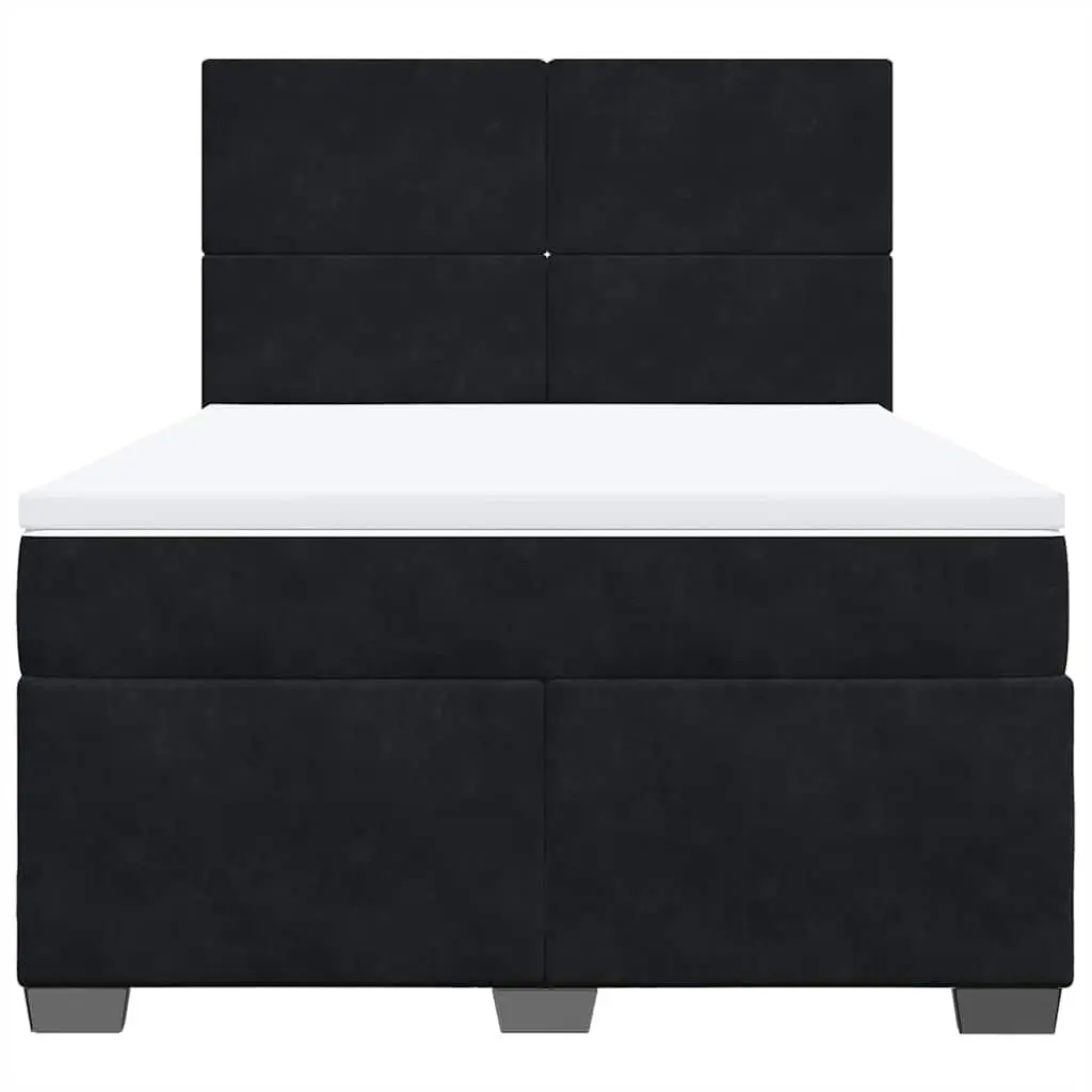 Queen Box Spring Bed with Adjustable Headboard and LED Lights