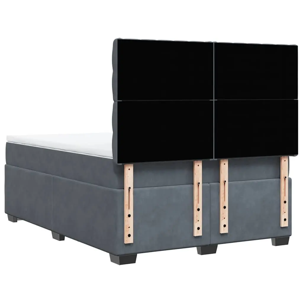 Queen Box Spring Bed with Adjustable Headboard & LED Lighting