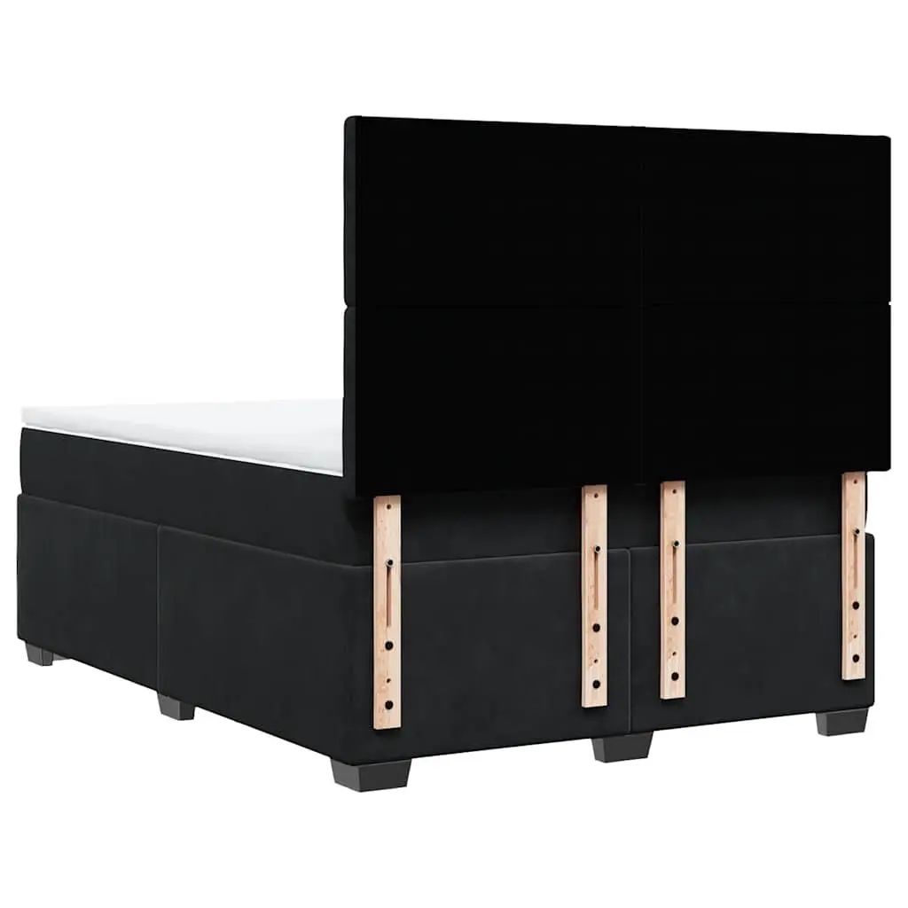 Queen Box Spring Bed with Adjustable Headboard and LED Lights