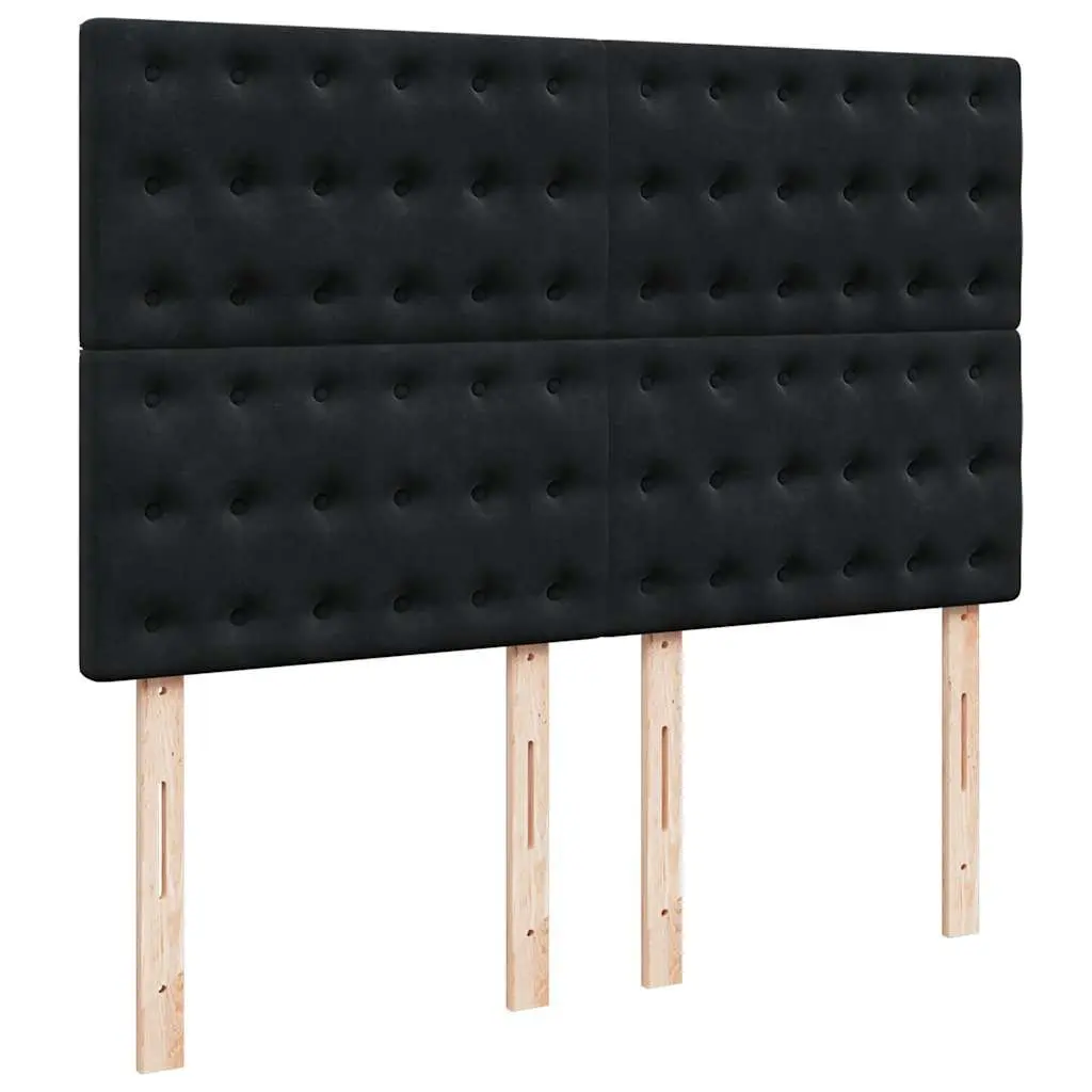 Queen Box Spring Bed with Adjustable Headboard and LED Lights