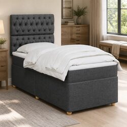 Premium Box Spring Bed with Pocket Spring Mattress and LED
