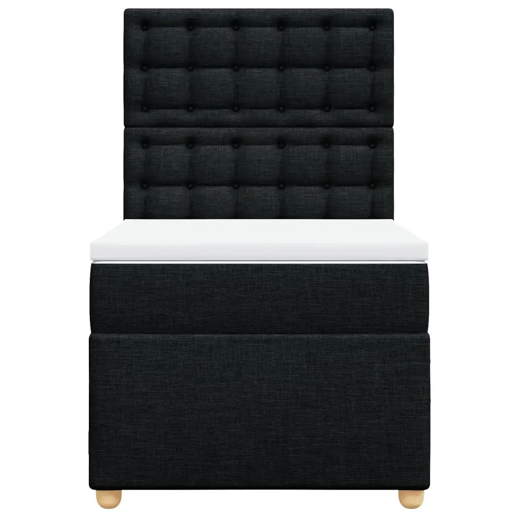 Pocket Spring Mattress Bed King Single Adjustable Headboard Black Fabric with LED Lights