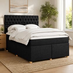 Premium Double Box Spring Bed with Pocket Mattress and LED Headboard