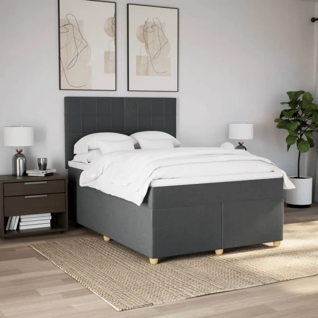 Queen Box Spring Bed with Pocket Spring Mattress & LED Lights