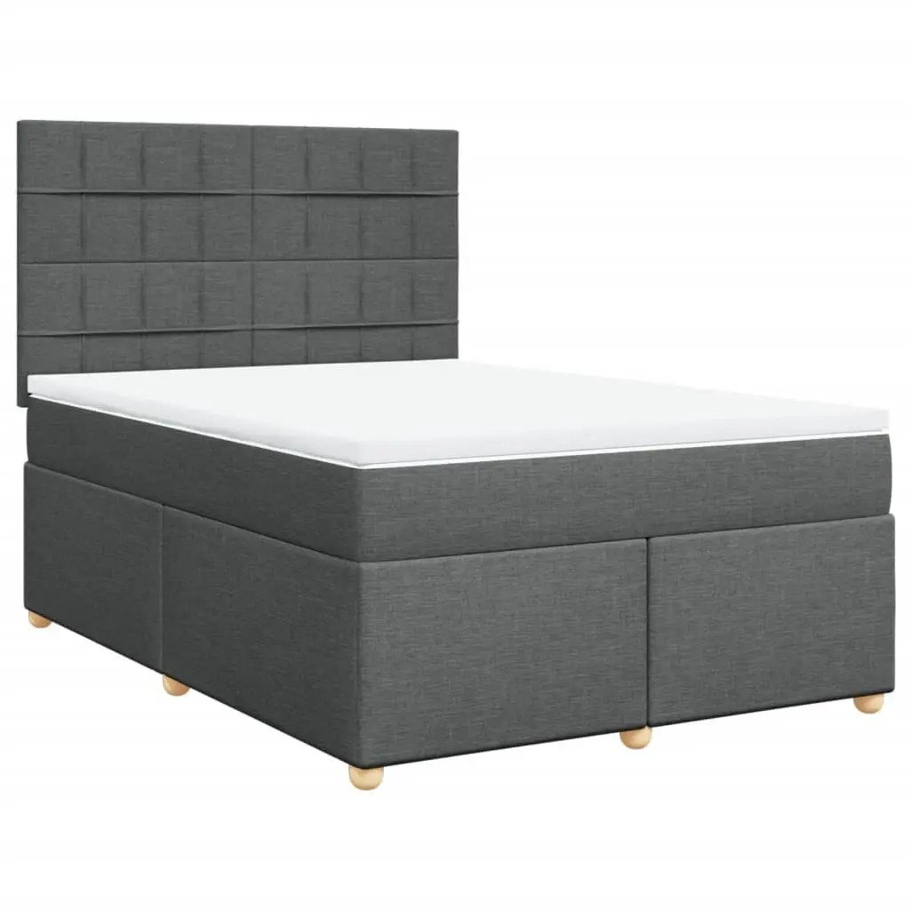 Queen Box Spring Bed with Pocket Spring Mattress & LED Lights