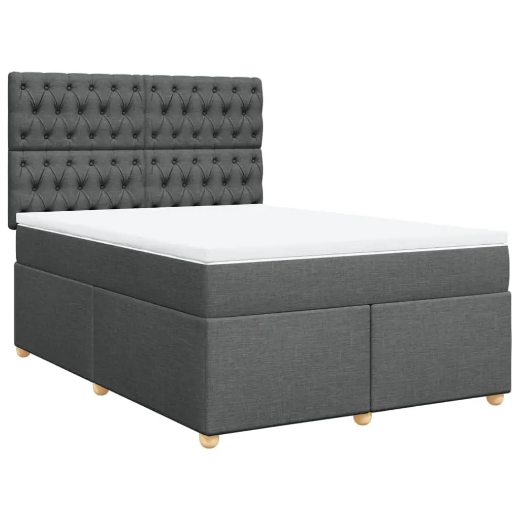 Queen Bed with Adjustable Headboard and Pocket Mattress