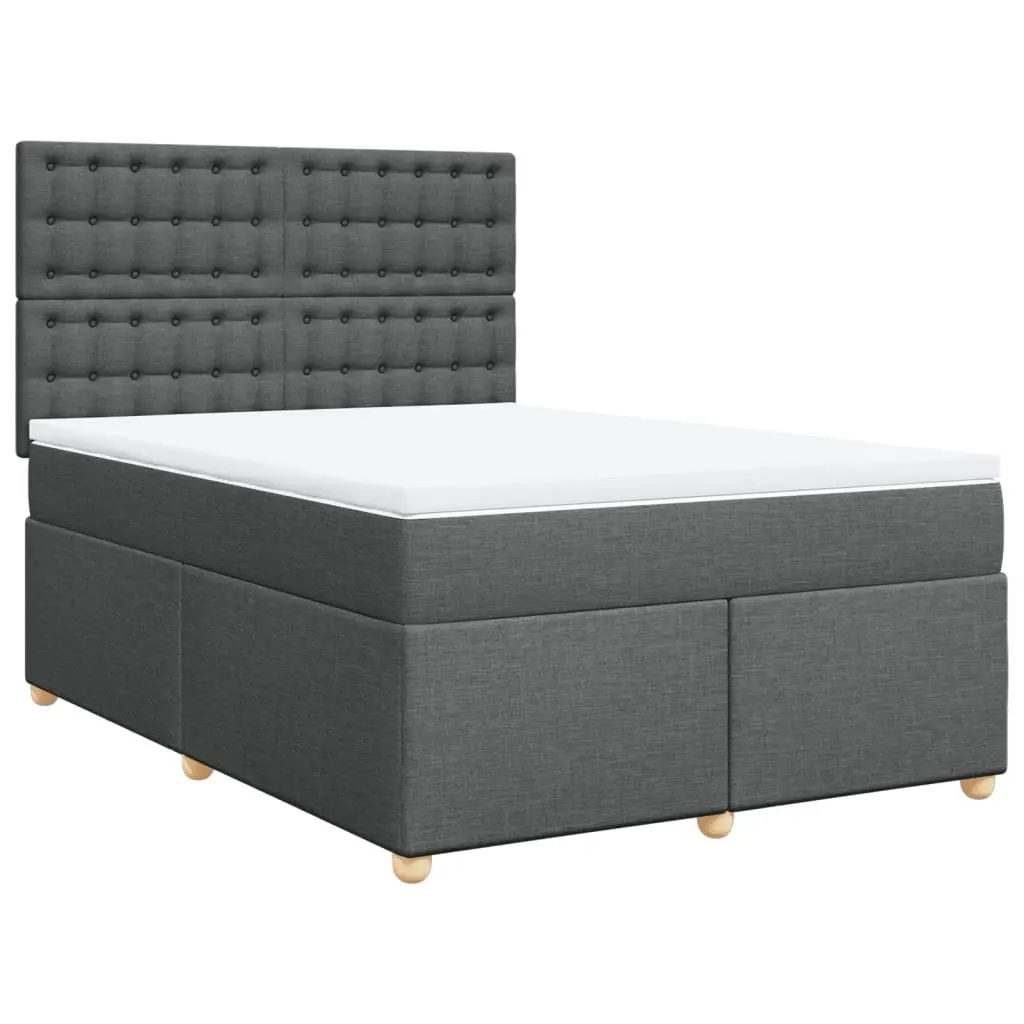 Queen Bed with Adjustable Headboard and LED Lights