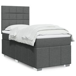 Sturdy Box Spring Bed with Pocket Mattress and LED Lights