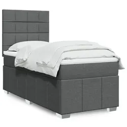Sturdy Box Spring Bed with Pocket Mattress and LED Lights