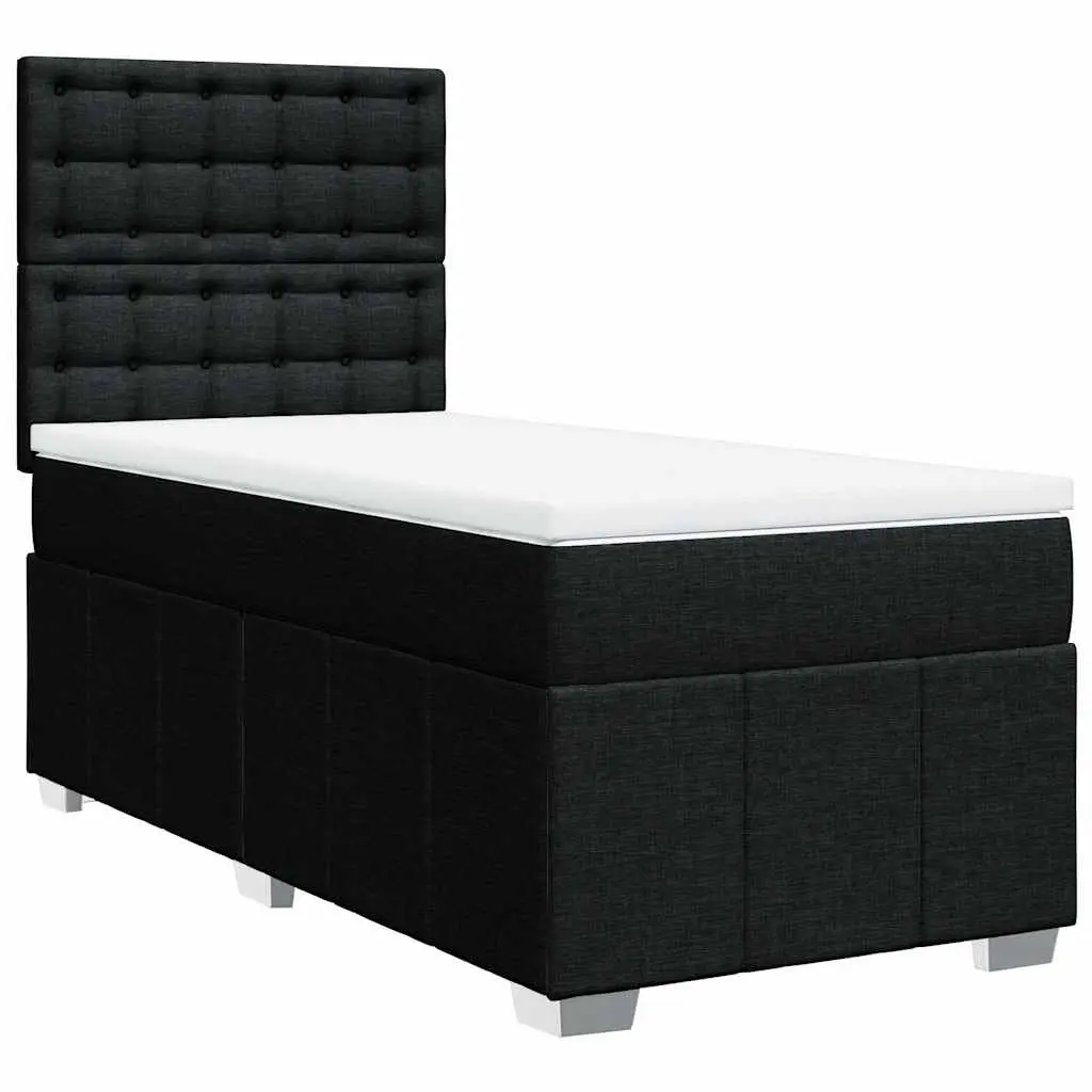 Black King Single Box Spring Bed with LED Lighting