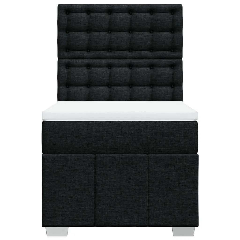 Black King Single Box Spring Bed with LED Lighting