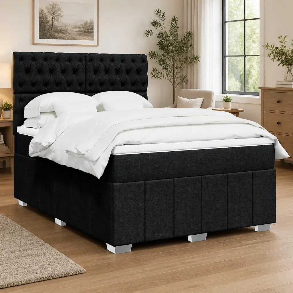 Double Box Spring Bed with LED Lights & Mattress