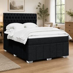 Double Box Spring Bed with Pocket Sprung Mattress LED Lights Adjustable