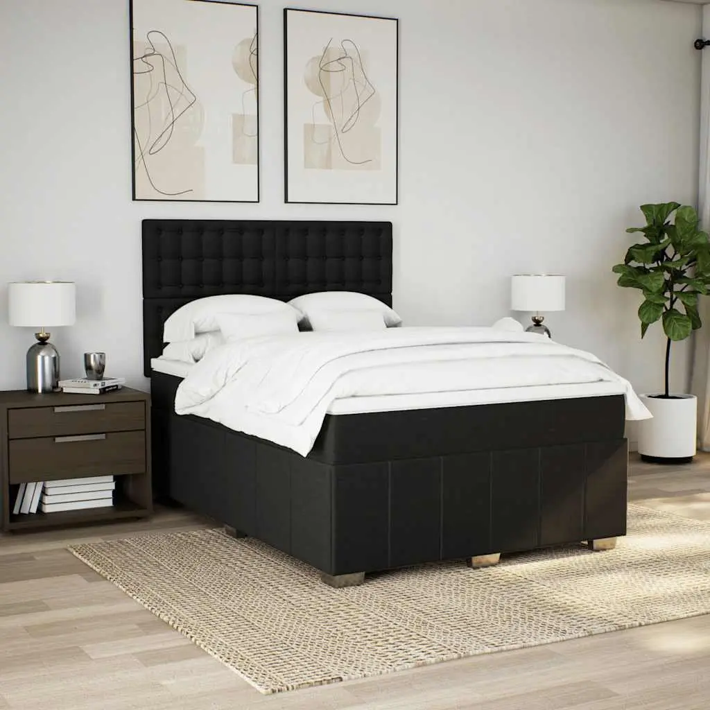 Double Box Spring Bed with LED Lights and Mattress