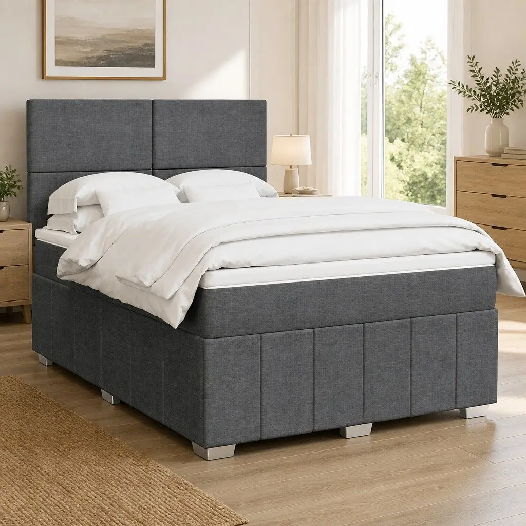 Queen Box Spring Bed with Pocket Spring Mattress