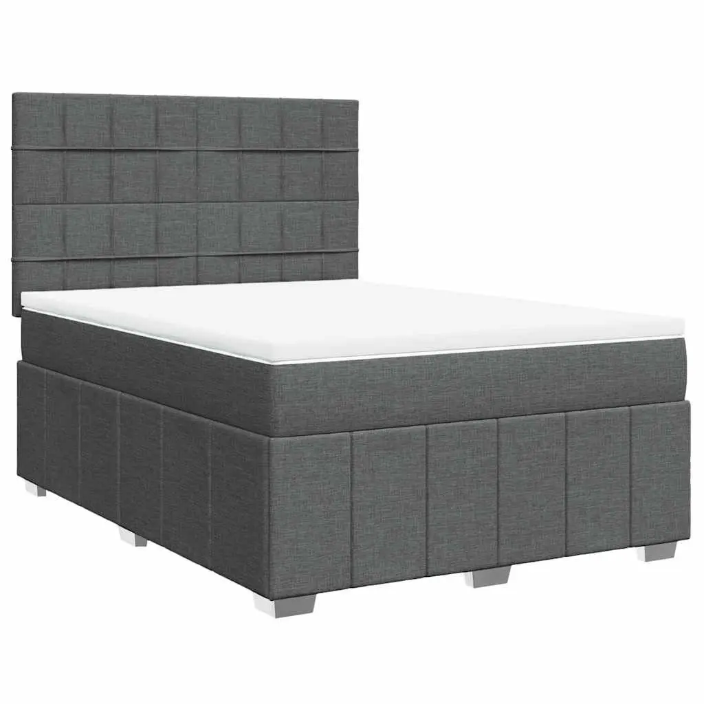 Queen Box Spring Bed with Pocket Mattress and LED Lights