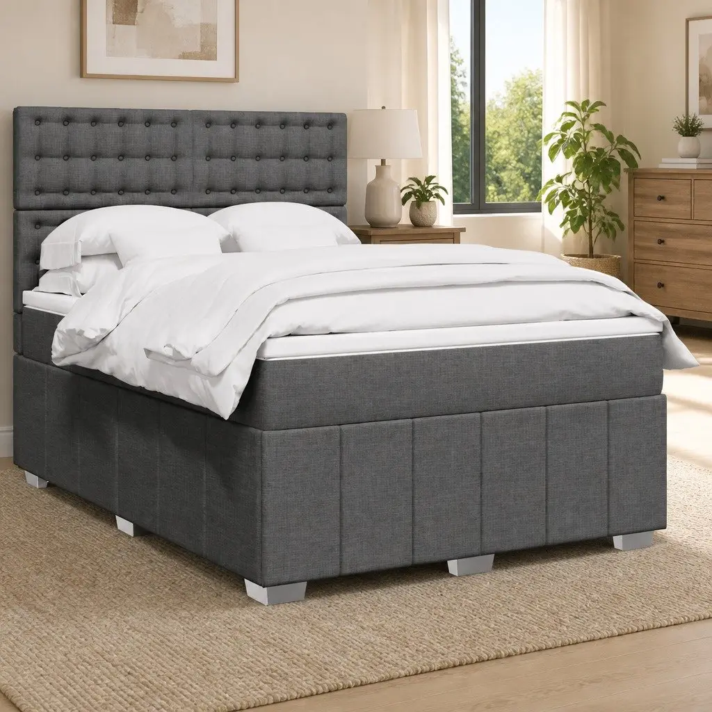 Queen Box Spring Bed with Pocket Mattress
