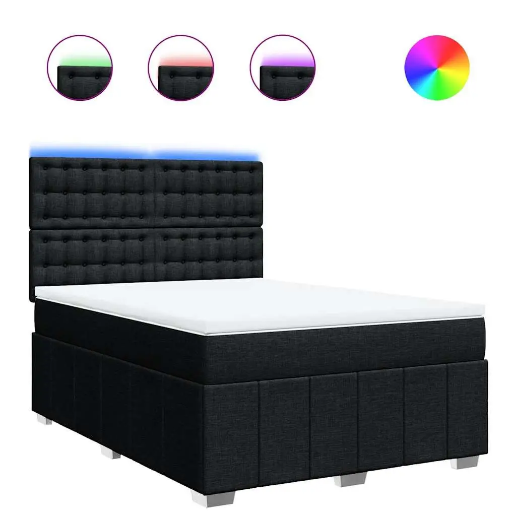 Queen Box Spring Bed with Adjustable Headboard and Pocket Spring Mattress