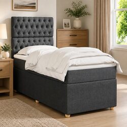 Stylish King Single Box Spring Bed with LED Lights