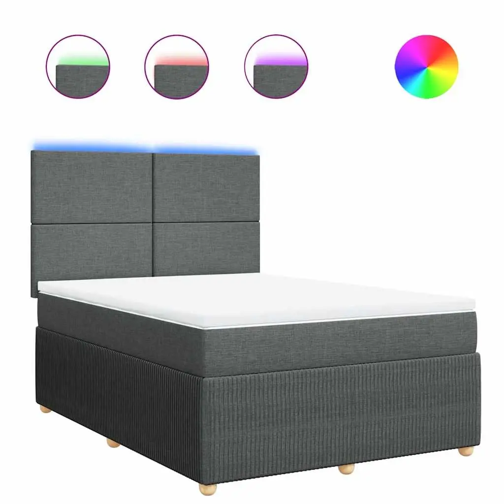 Queen Bed with Pocket Spring Mattress and LED Lights
