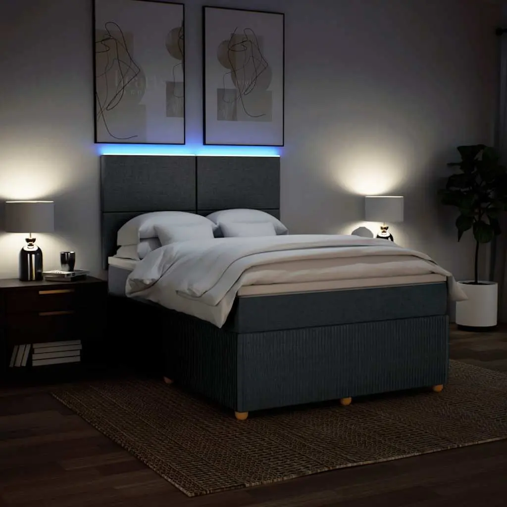 Queen Bed with Pocket Spring Mattress and LED Lights