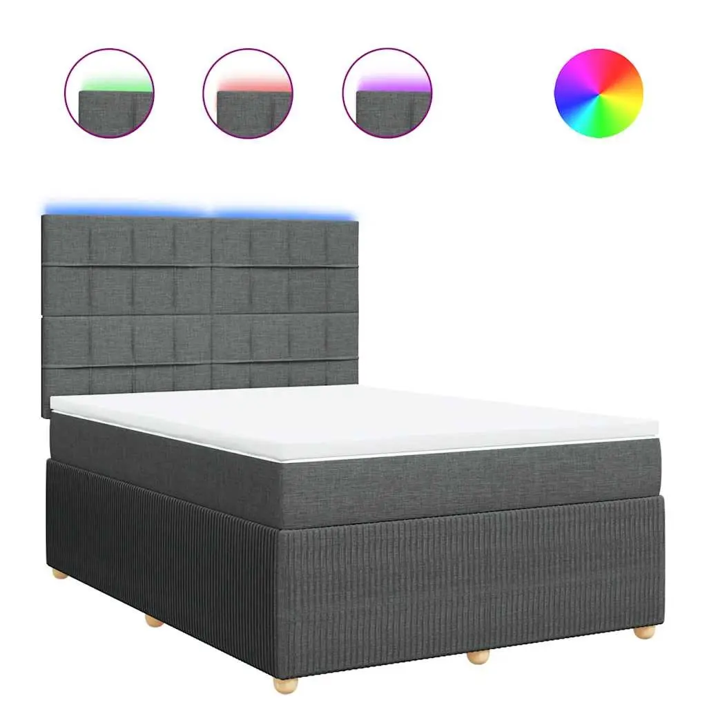 Queen Box Spring Bed with Adjustable Headboard
