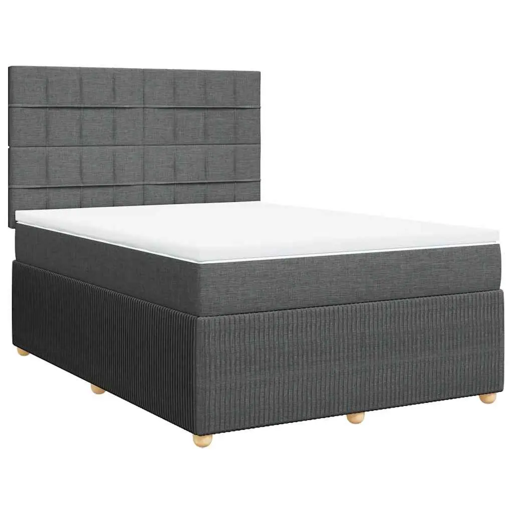 Queen Box Spring Bed with Adjustable Headboard