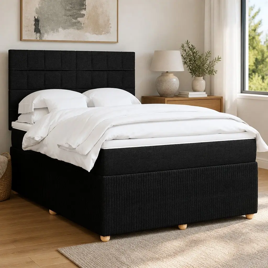 Queen Box Spring Bed with Pocket Sprung Mattress