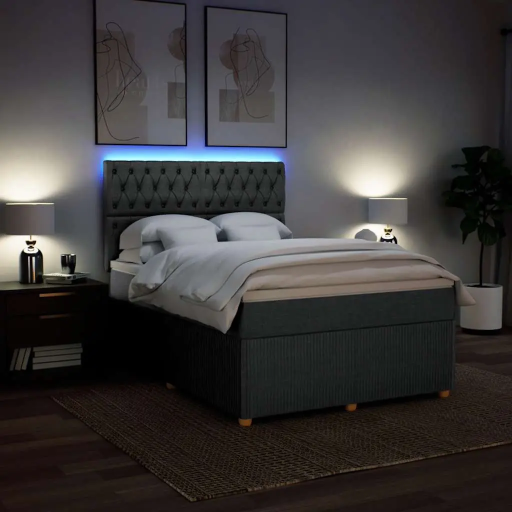 Queen Box Spring Bed with Adjustable Headboard