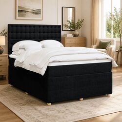 Stylish Queen Box Spring Bed with Adjustable Headboard