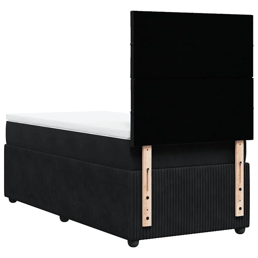 Box Spring Bed with Pocket Mattress and LED Lights