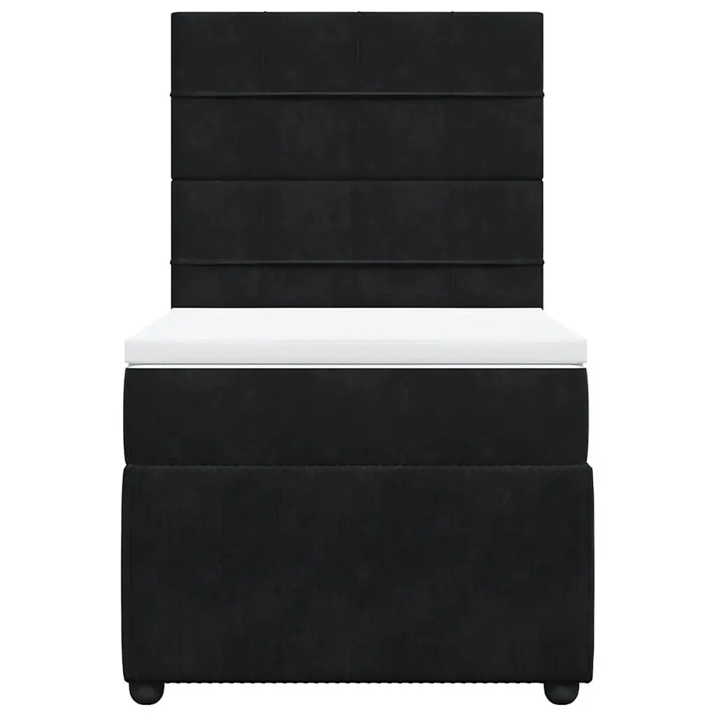 Box Spring Bed with Pocket Mattress and LED Lights