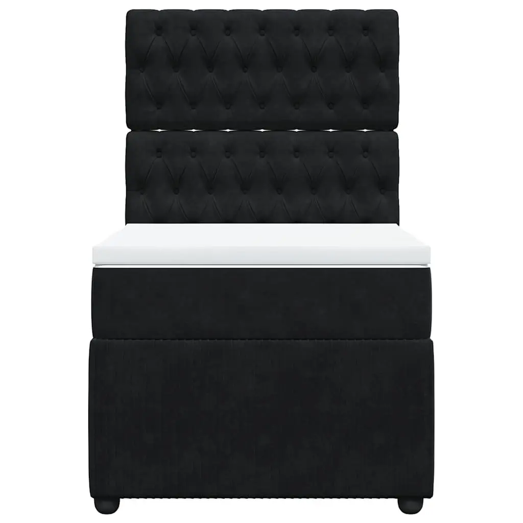 Black Velvet King Single Bed with Pocket Spring Mattress