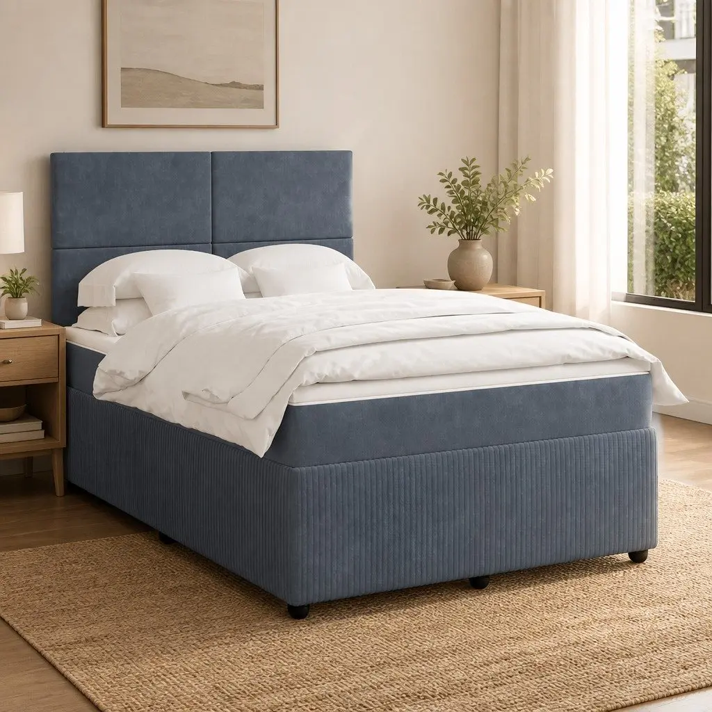 Double Box Spring Bed with Pocket Spring Mattress
