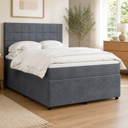 Durable Double Box Spring Bed with LED Pocket Mattress
