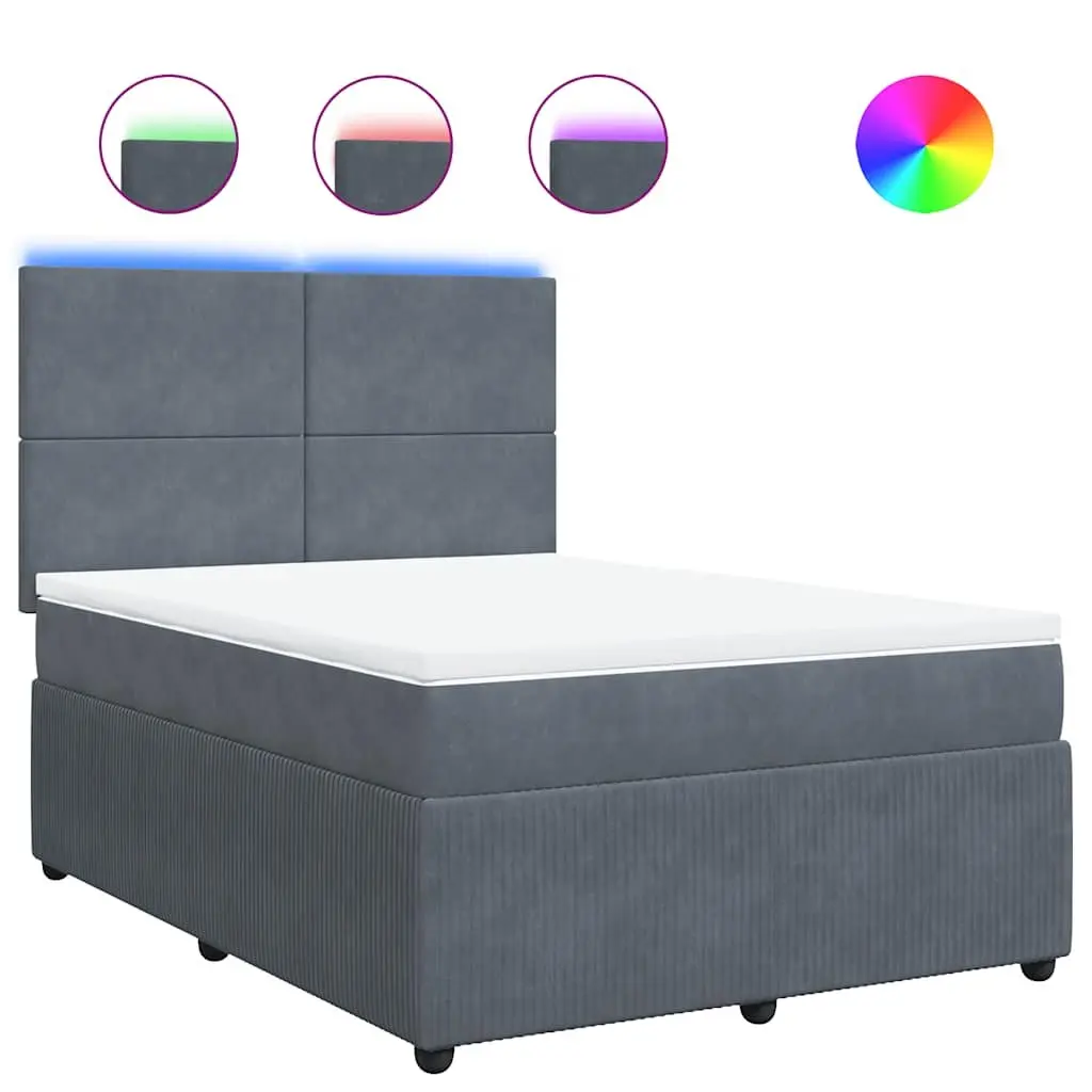 Queen Box Spring Bed with Adjustable Headboard