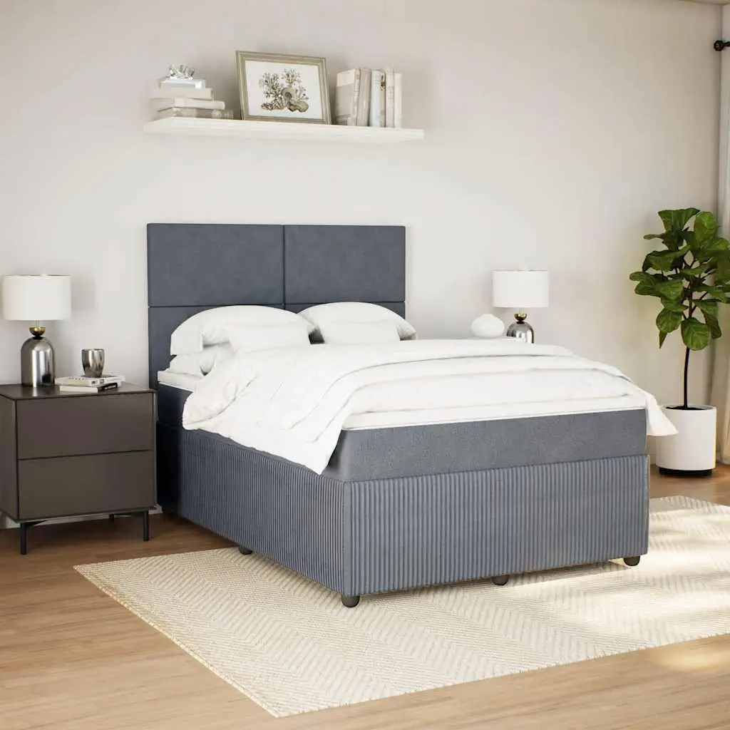 Queen Box Spring Bed with Adjustable Headboard