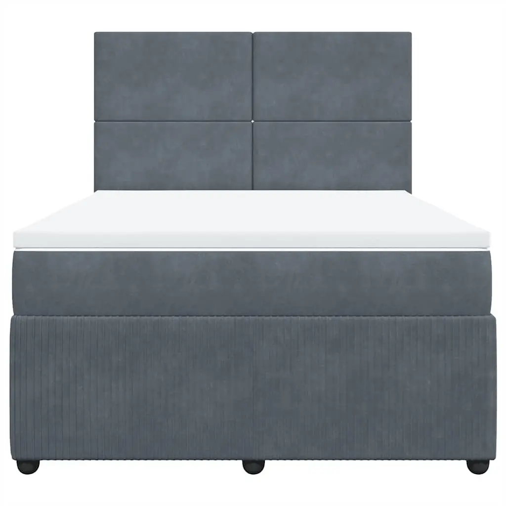 Queen Box Spring Bed with Adjustable Headboard