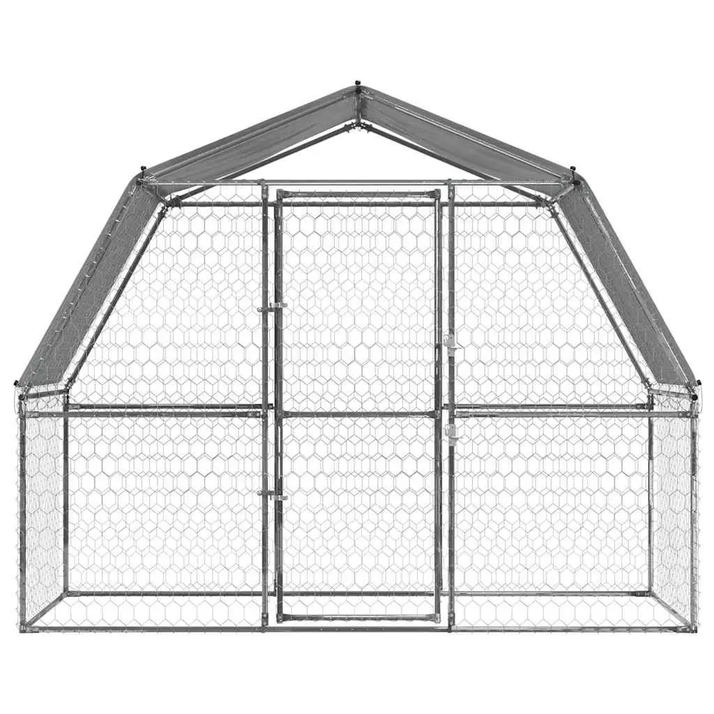 Outdoor Dog Cage with Roof and Lockable Door