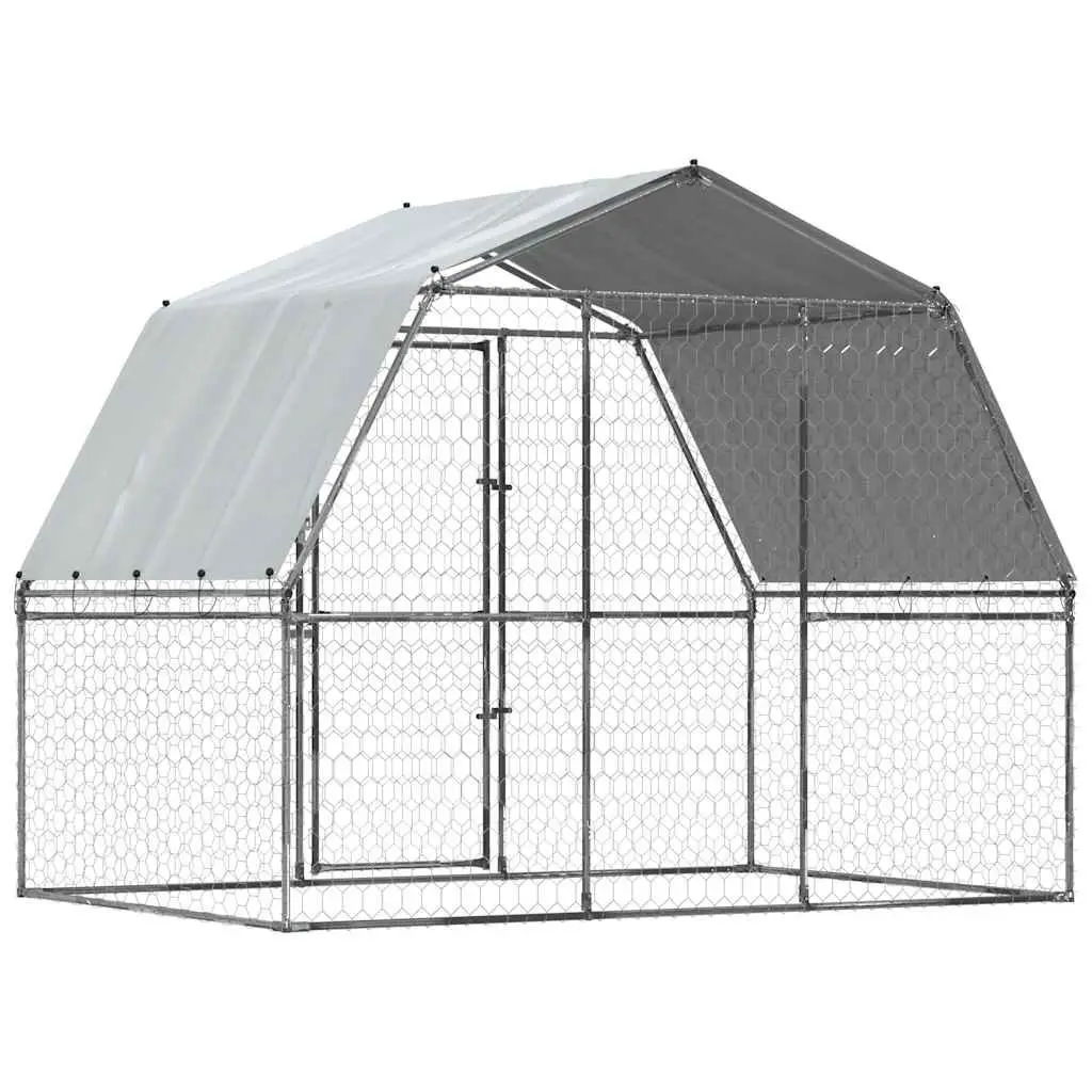 Outdoor Dog Cage with Roof and Lockable Door