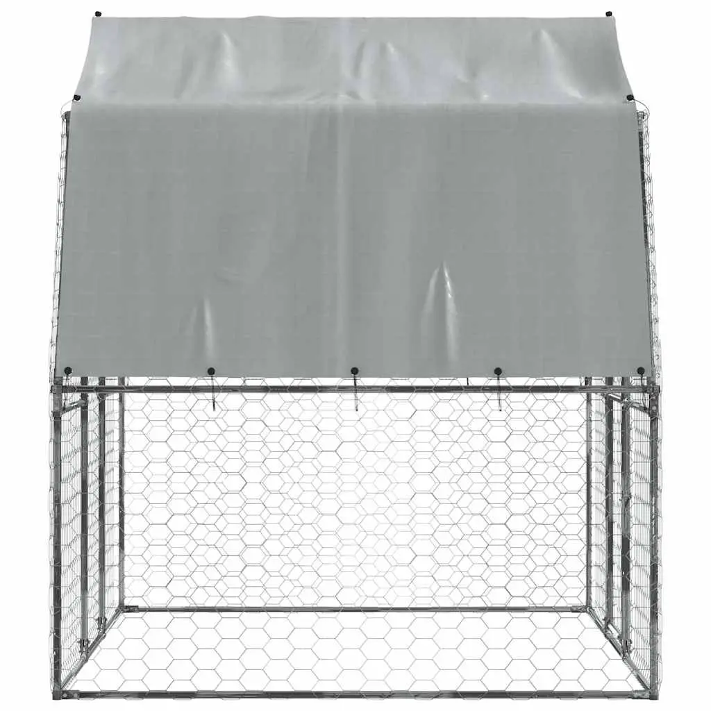 Outdoor Dog Cage with Roof and Lockable Door