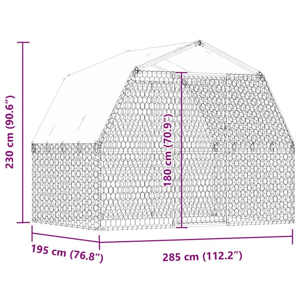 Outdoor Dog Cage with Roof and Lockable Door