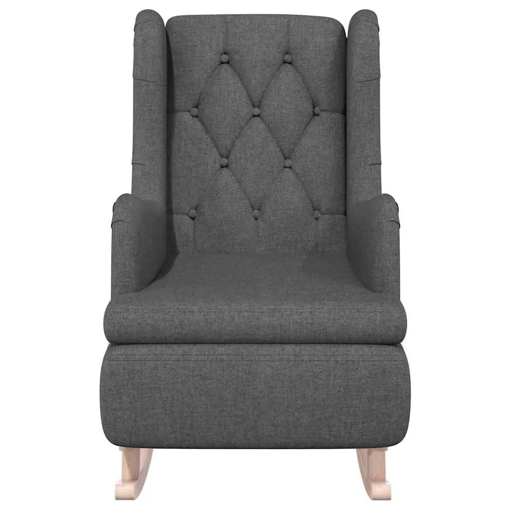 Grey Armchair with Solid Rocking Legs