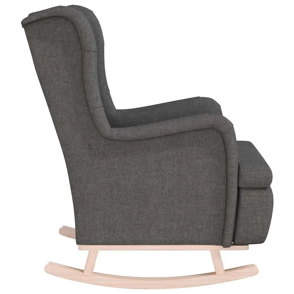 Grey Armchair with Solid Rocking Legs