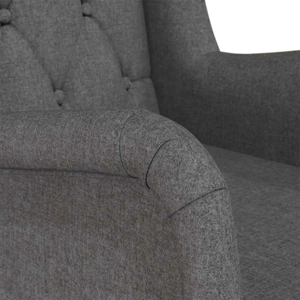 Grey Armchair with Solid Rocking Legs