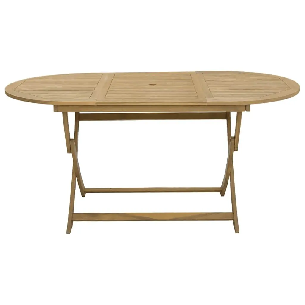 Garden Dining Set Solid Acacia Wood 7 Piece Foldable Brown